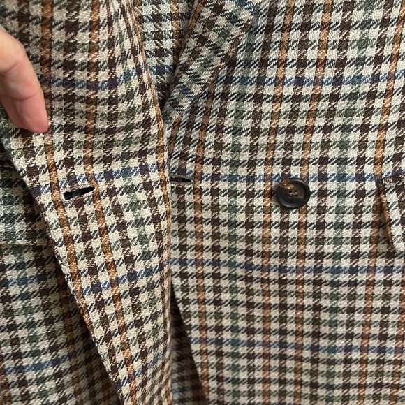 EUC BRUNELLO CUCINELLI beige plaid jacket with eco brass size IT40 US6 - Picture 5 of 12